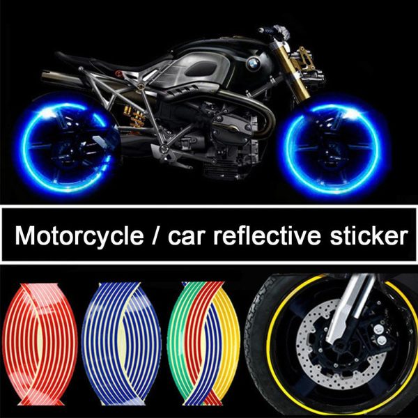 Pegotines Para Ruedas De Auto O Moto Franjas De Colores - Imagen 11