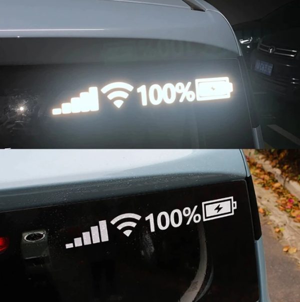 Sticker Para Auto Wifi Reflectivo Conectividad Mediano - Imagen 3