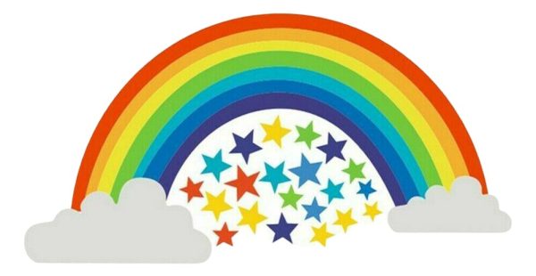 Arcoiris Estrellas Decoración Cuarto Infantil Pegotines Niño