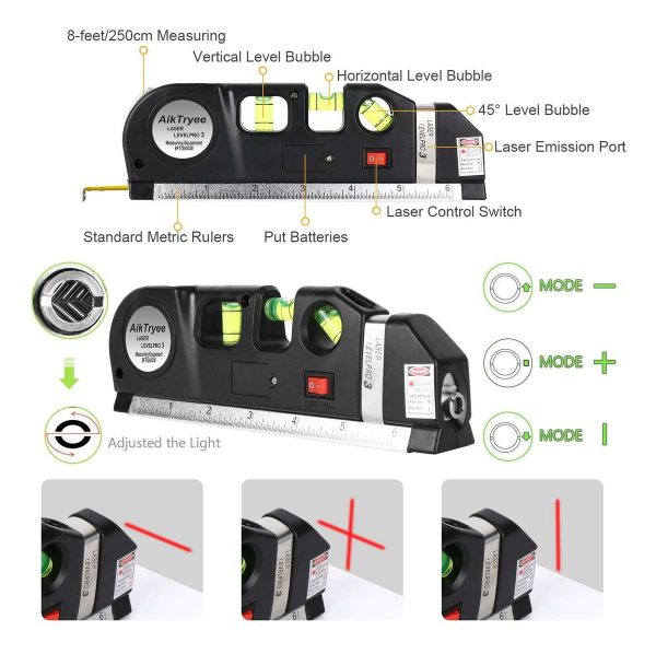 Cinta Metrica Con Nivel Laser Mi Tienda Uy - Imagen 2