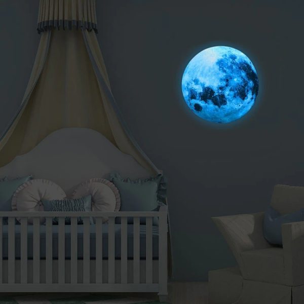 Luna En Vinilo Para Pared Dormitorio (fotoluminiscente) - Imagen 8