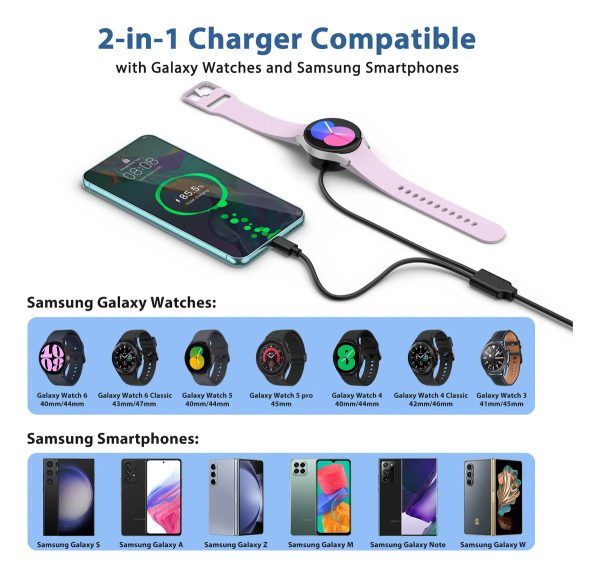 Cable Para Cargador Compatible Con Samsung Watch 2 Salidas - Imagen 2