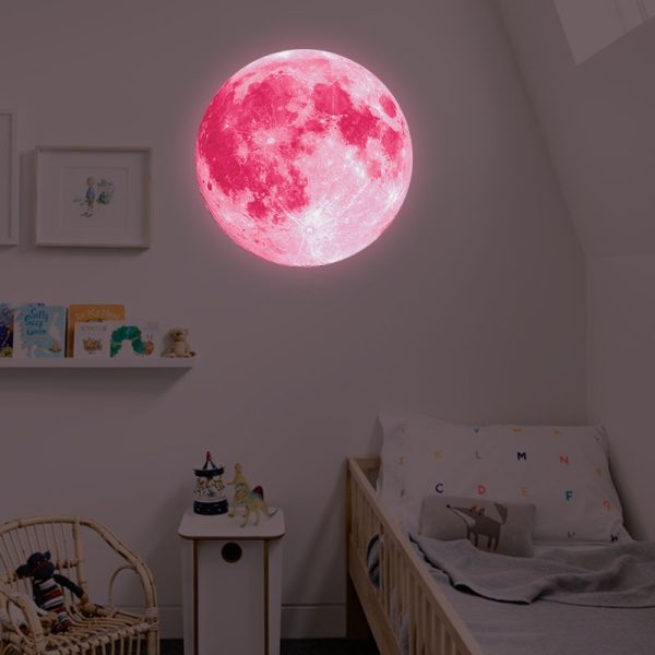 Luna En Vinilo Para Pared Dormitorio (fotoluminiscente) - Imagen 9