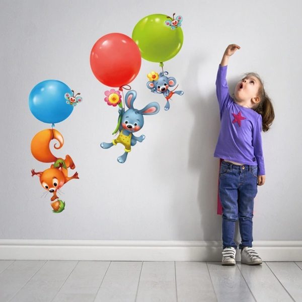 Animalitos En Globos, Decoración Dormitorio Bebe Niños - Imagen 2