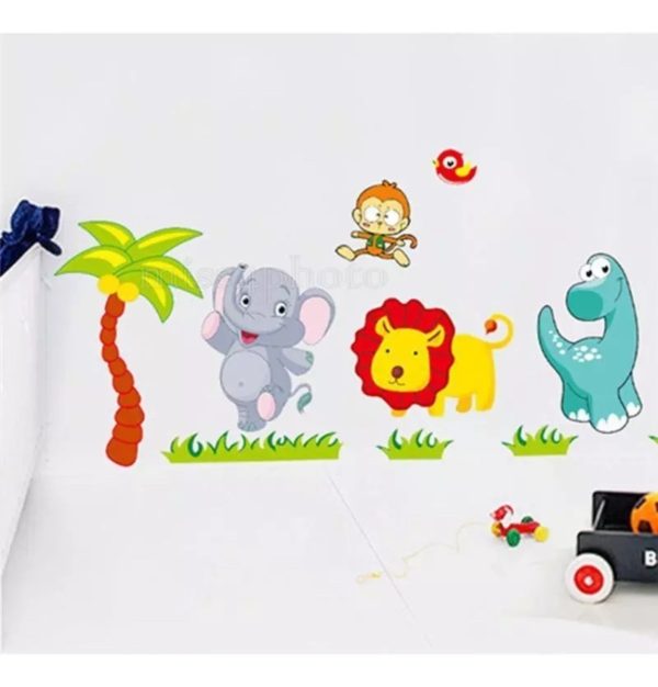 León Elefante Animales Decoración Cuarto Infantil Pegotines - Imagen 3