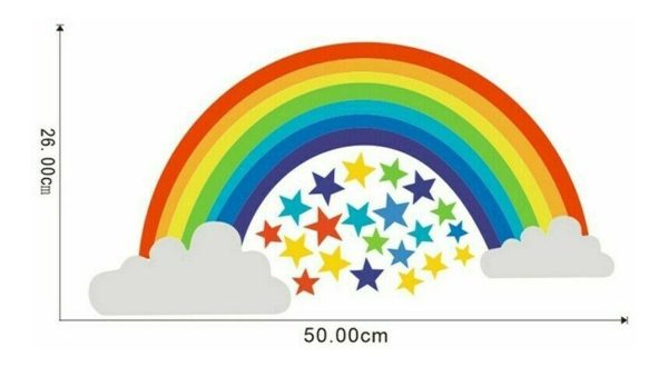 Arcoiris Estrellas Decoración Cuarto Infantil Pegotines Niño - Imagen 4