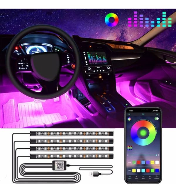 Kit Luces Led Colores Interior Control Rgh Audioritmico - Imagen 2