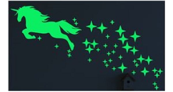 Unicornio Con Estrellas, Brillan En La Oscuridad - Imagen 3