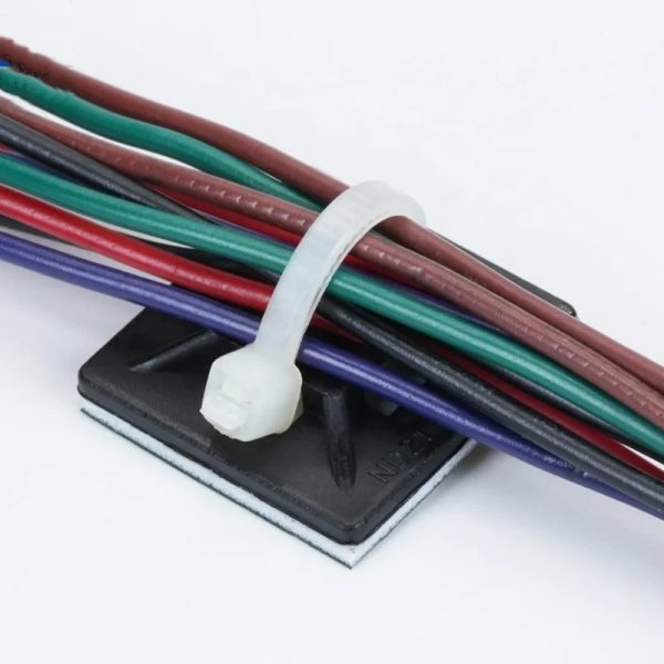 100 Unidades De Sujeta Cables Con Pegamento Y Precintos - Imagen 2
