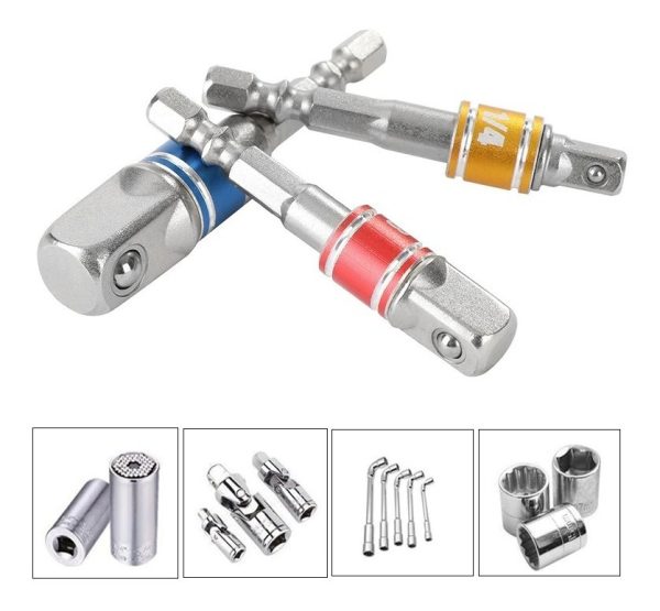 Adaptador De Dados Para Taladro Atornilladora 1/4, 3/8y 1/2¨ - Imagen 3