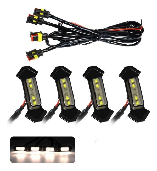 Kit De 4 Luces Led Para Frente De Camioneta Auto Etc..