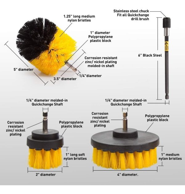 Cepillo Para Taladro 3 Unidades Multiuso - Imagen 7