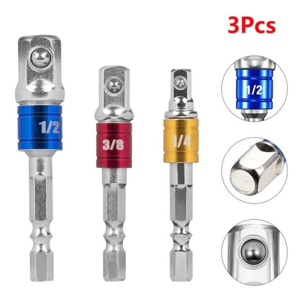 Adaptador De Dados Para Taladro Atornilladora 1/4, 3/8y 1/2¨ - Imagen 4