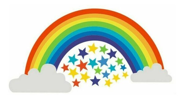 Arcoiris Estrellas Decoración Cuarto Infantil Pegotines Niño - Imagen 3