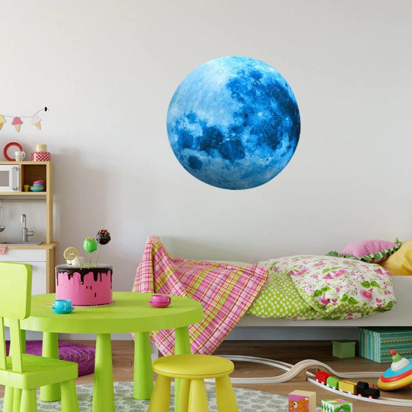 Luna En Vinilo Para Pared Dormitorio (fotoluminiscente) - Imagen 11