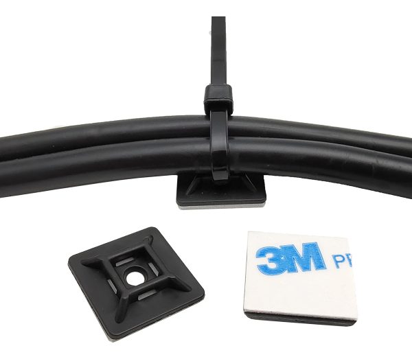100 Unidades De Sujeta Cables Con Pegamento Y Precintos - Imagen 3