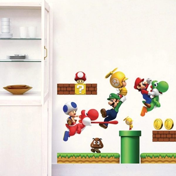 Stiker Mario Bros, Decoración Dormitorio Bebe Niños - Imagen 2