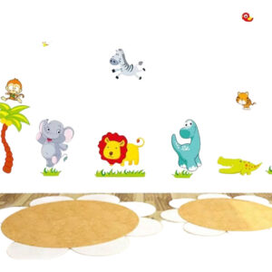 León Elefante Animales Decoración Cuarto Infantil Pegotines