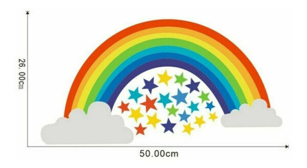 Arcoiris Estrellas Decoración Cuarto Infantil Pegotines Niño - Imagen 5