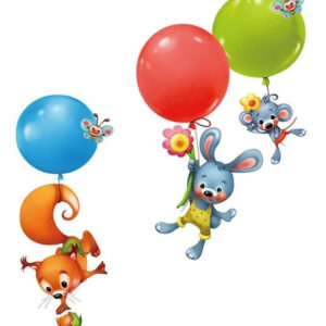 Animalitos En Globos, Decoración Dormitorio Bebe Niños