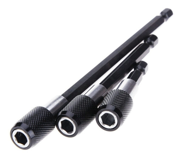 Kit 3 Extensiones Para Taladro 1/4 Acople Rápido 3 Tamaños