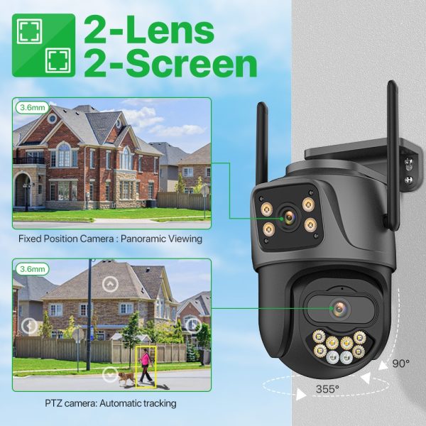 Camara De Seguridad Móvil 360 Grados Doble Con Wifi - Imagen 4