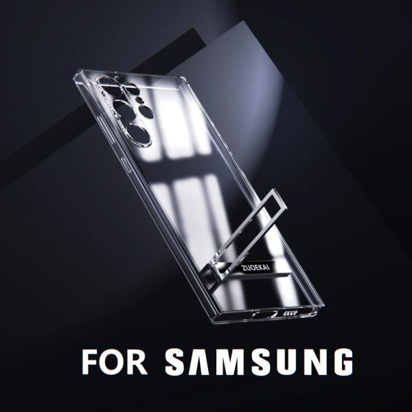 Protector De Silicona Transparente Con Pie Samsung S25 - Imagen 3