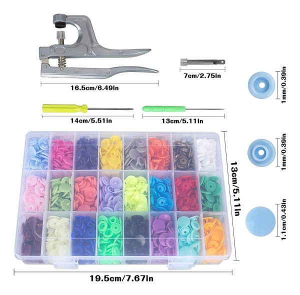 360 Botones 24 Colores Y Pinza Para Aplicarlos Ropa, Bebes - Imagen 4