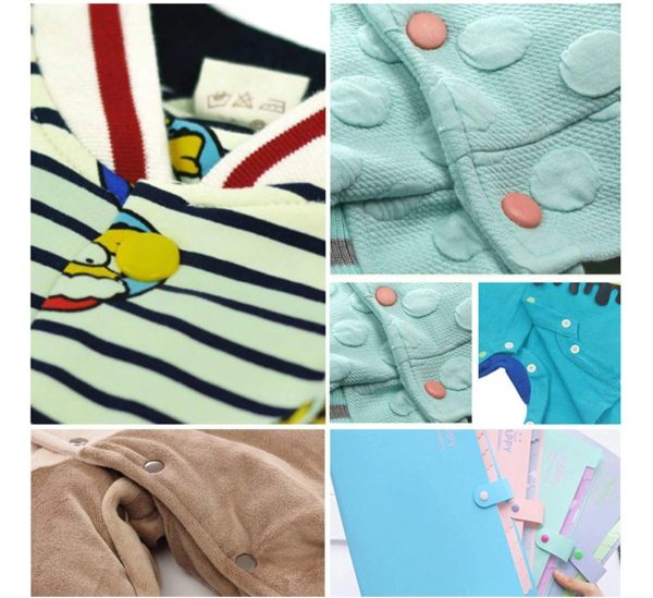 360 Botones 24 Colores Y Pinza Para Aplicarlos Ropa, Bebes - Imagen 6