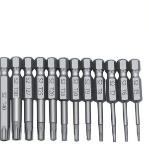Juego De Puntas Torx 12 Piezas 1/4 Pulgadas 50mm. De Largo