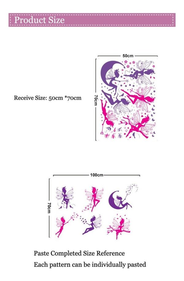 Stiker Hadas Madrinas, Dormitorio Bebe Niñas - Imagen 2