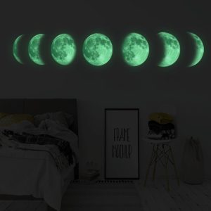Luna 3d En Vinilo Para Pared Decoración (fotoluminiscente)