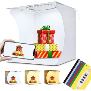 Caja De Estudio Fotografico Con Luz Led 23x23x20