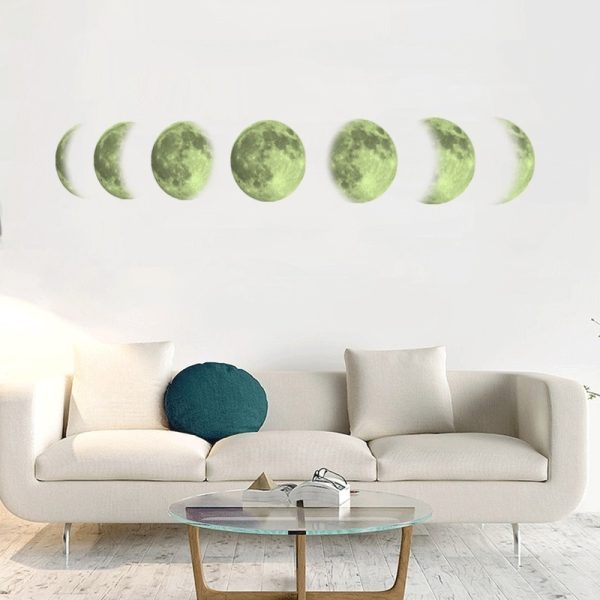 Luna 3d En Vinilo Para Pared Decoración (fotoluminiscente) - Imagen 2
