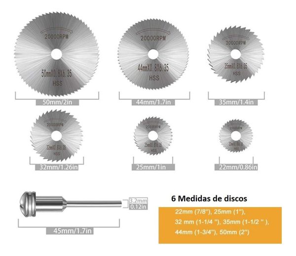 Set De Discos De Corte Para Taladro 7 Piezas - Imagen 5
