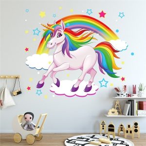 Unicornio En Vinilo Para Pared Decoración