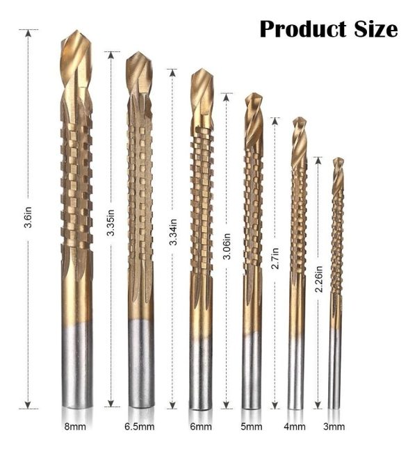 Brocas De Cobalto Para Ranurado De Metal, Madera Etc..set X6 - Imagen 3