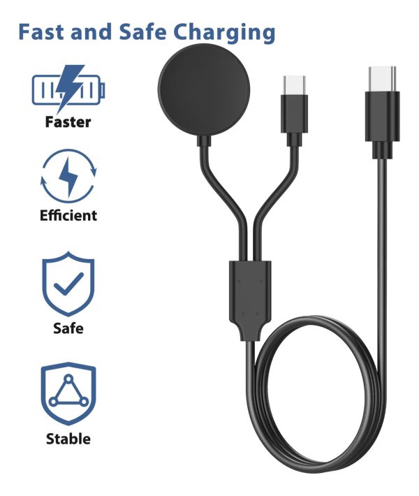 Cable Cargador Compatible Con Samsung Watch 2 Salidas Usb-c - Imagen 2