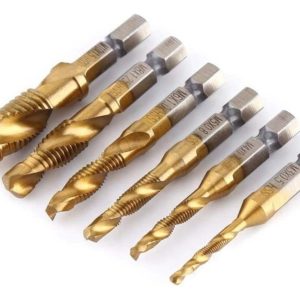 Set De 6 Brocas Mechas De Titanio Con Estriado Macho