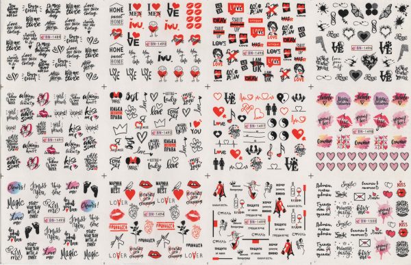 Stickers (tatoo) Para Uñas Muy Lindas Diseños Variados - Imagen 2