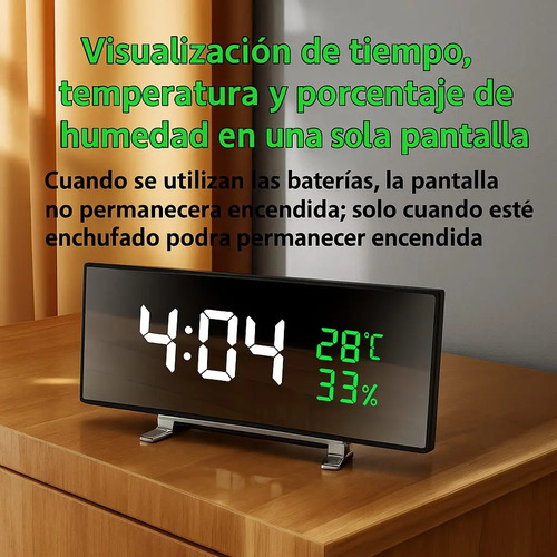 Reloj Despertador Curvo Inteligente Negro - Imagen 2