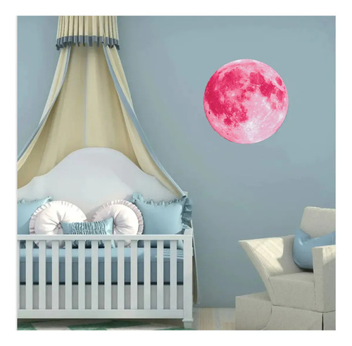 Luna En Vinilo Para Pared Dormitorio (fotoluminiscente) - Imagen 2