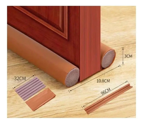 Burlete Doble Para Puertas Mitiendauy, Lavable Y Fácil De Instalar Negro - Imagen 3