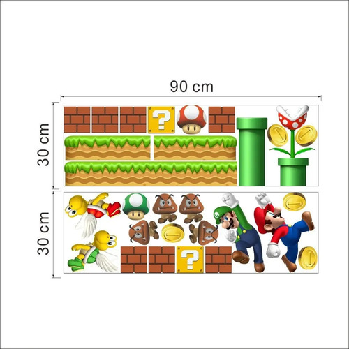 Vinilo Stiker Decoración Niños Mario Bros Dormitorios Etc. Mario Bros - Imagen 5