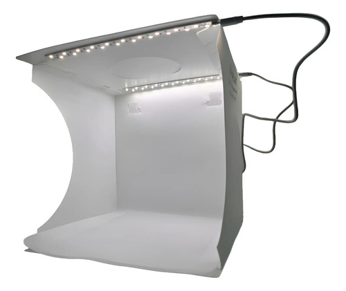 Caja De Estudio Fotografico Con Luz Led 23x23x20 Lisa Blanco