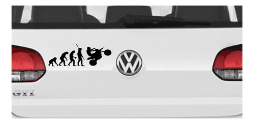 Sticker Vinilo Para Auto Evolucion Moto Negro 20 X 7 Cm - Imagen 2