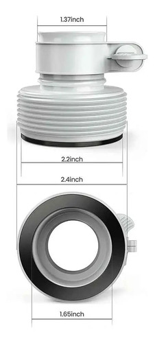 2 Adaptadores De Manguera Para Piscina De 1,25 A 1,5 Pulgada Blanco - Imagen 2