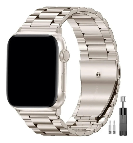 Malla Metalica Compatible Con Apple Watch Serie 11 Y 10 Oro Rosado 3.5 Cm