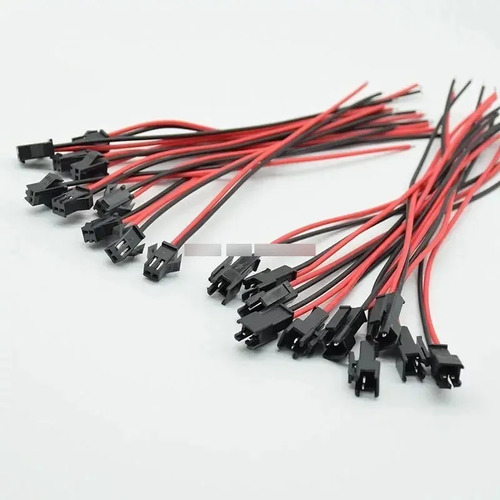 Conector Hembra Macho 22 Awg Con Cable X 5 (2-pin) Rojo/negro - Imagen 3