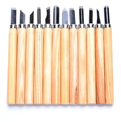 Set 12 Formones Y Cinceles Para Tallar Madera Carpinteria
